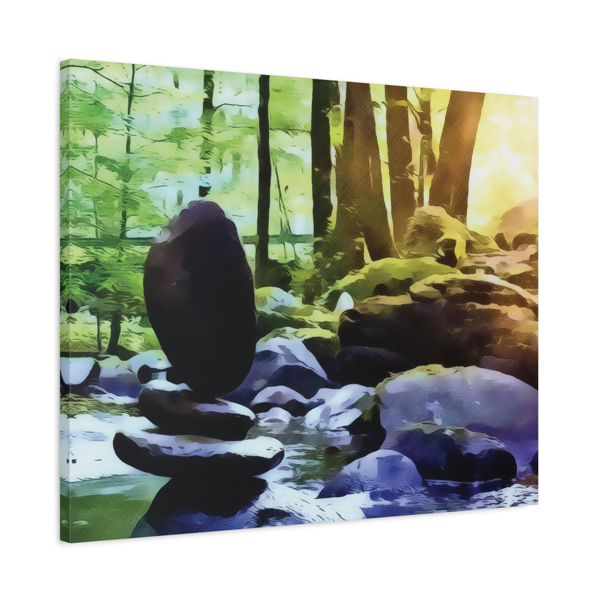 Stretched Matte Canvas - Stone Balance (Variant 2)