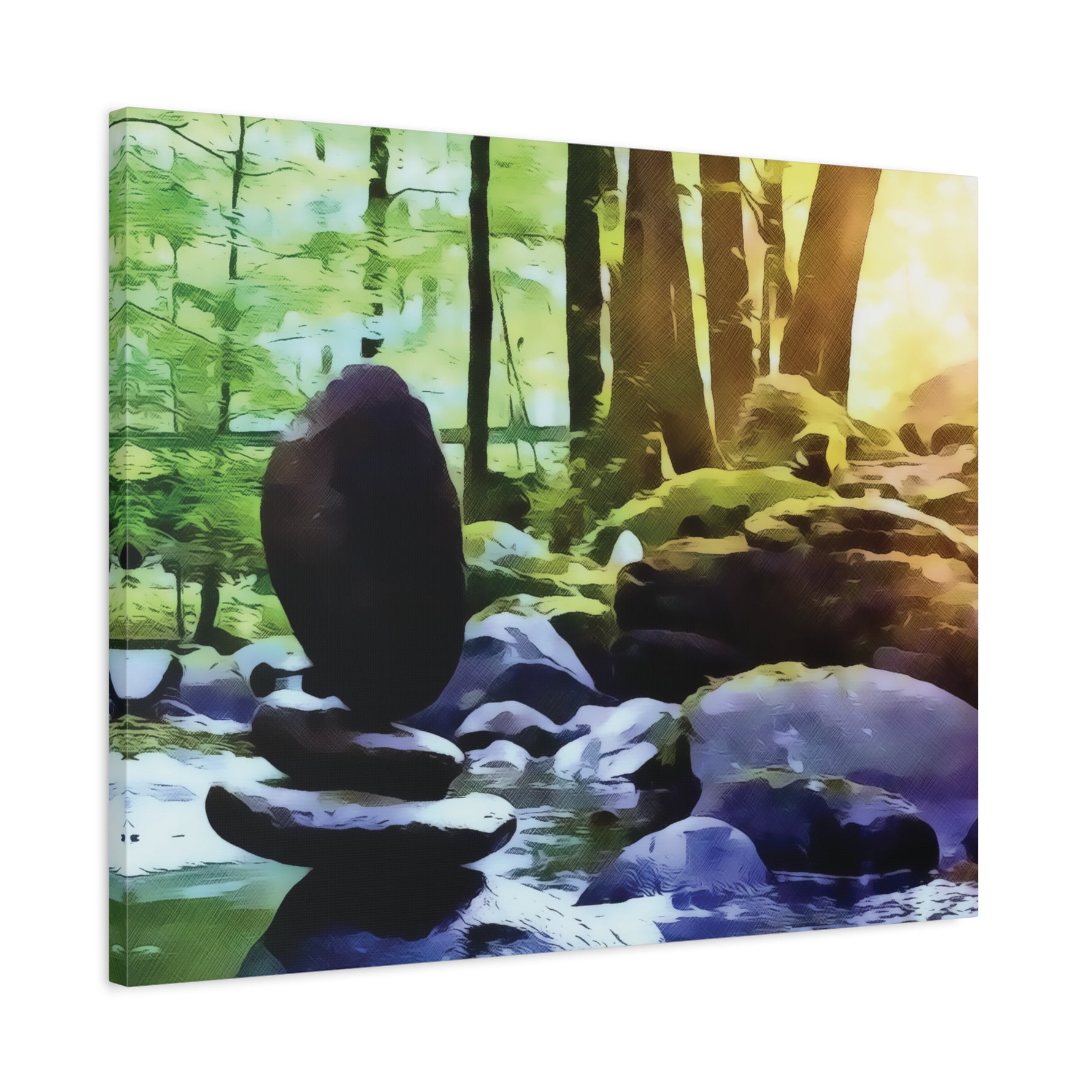 Stretched Matte Canvas - Stone Balance (Variant 2)