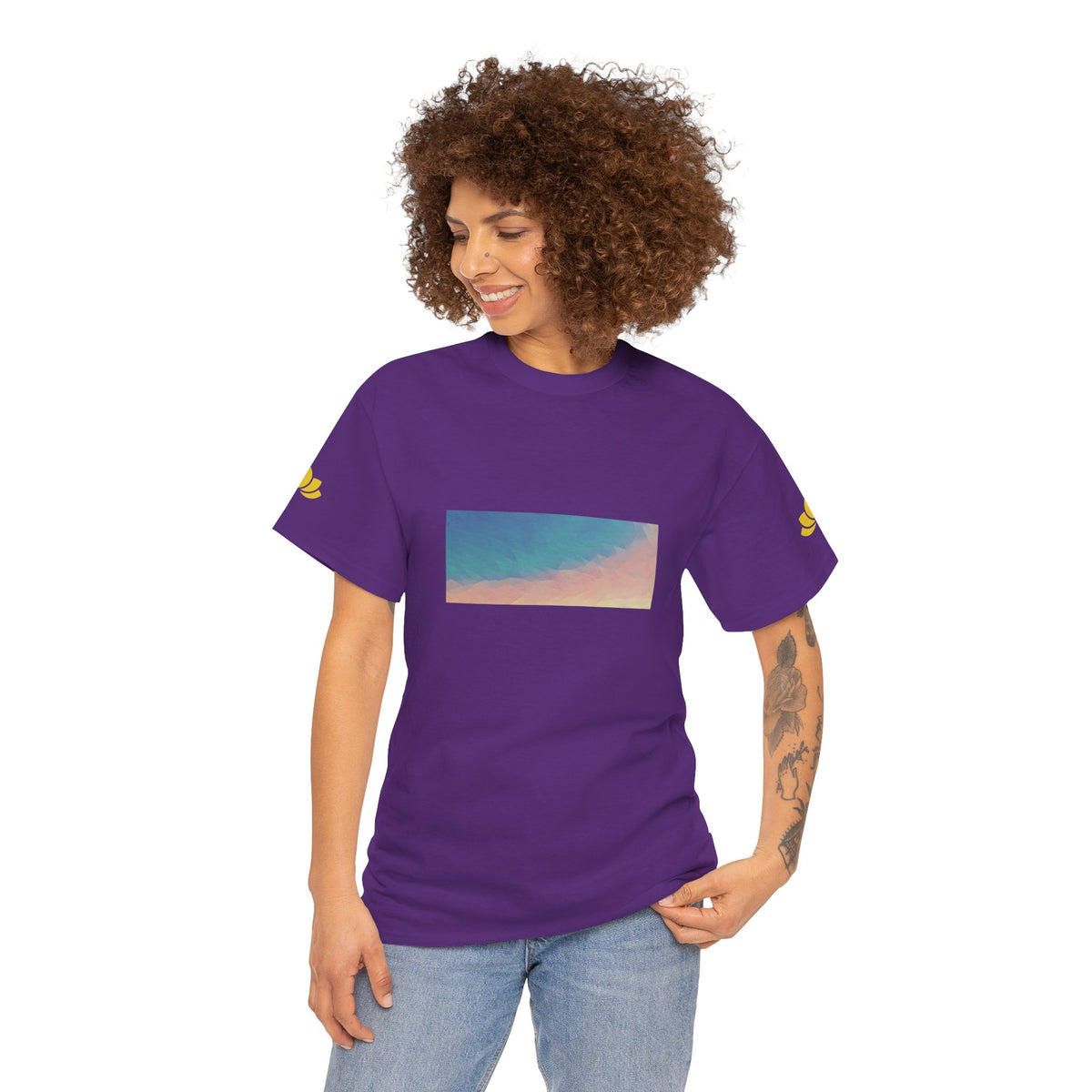 Unisex Heavy Cotton Tee - Poly Art - Sunset Sky (Variant 2)
