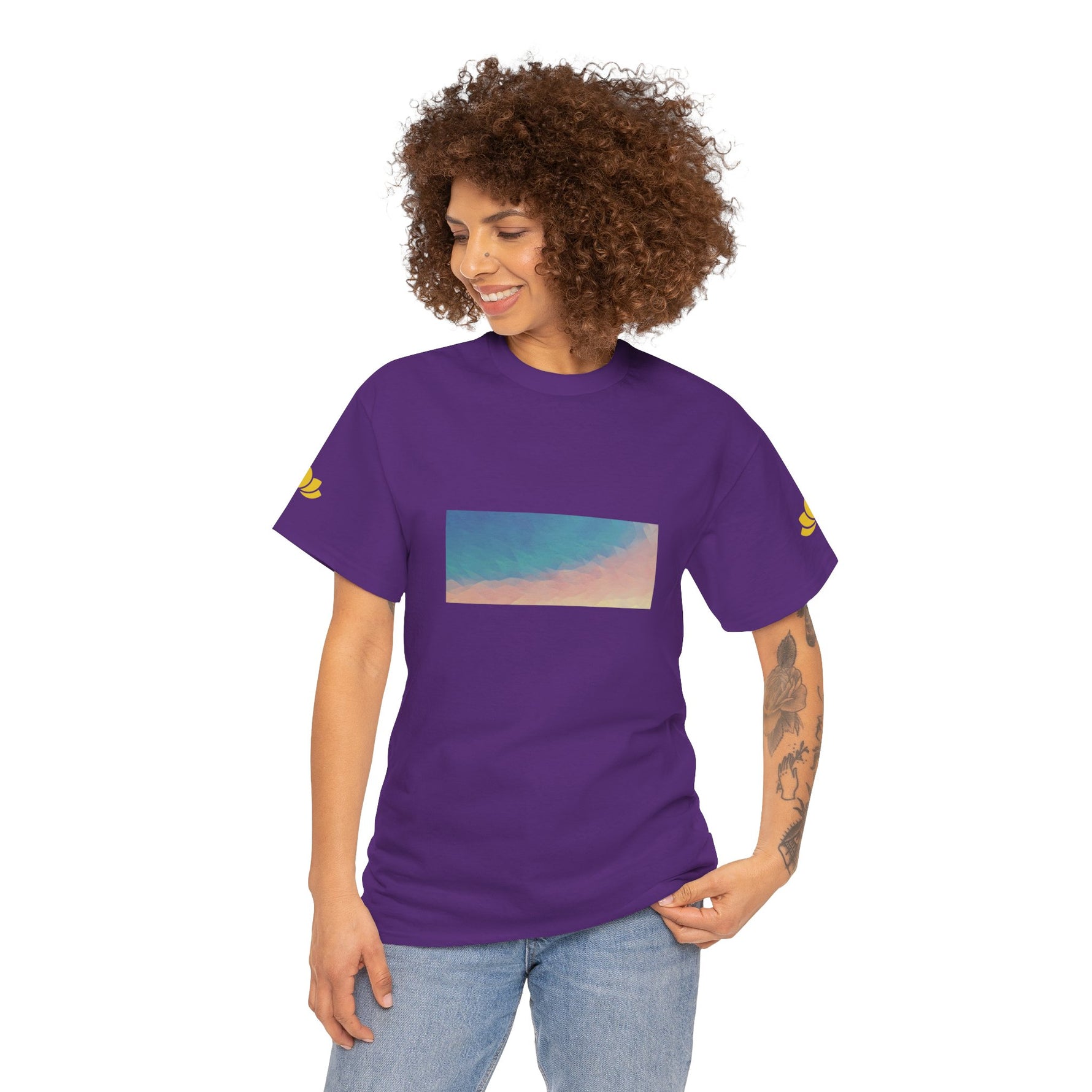 Unisex Heavy Cotton Tee - Poly Art - Sunset Sky (Variant 2)