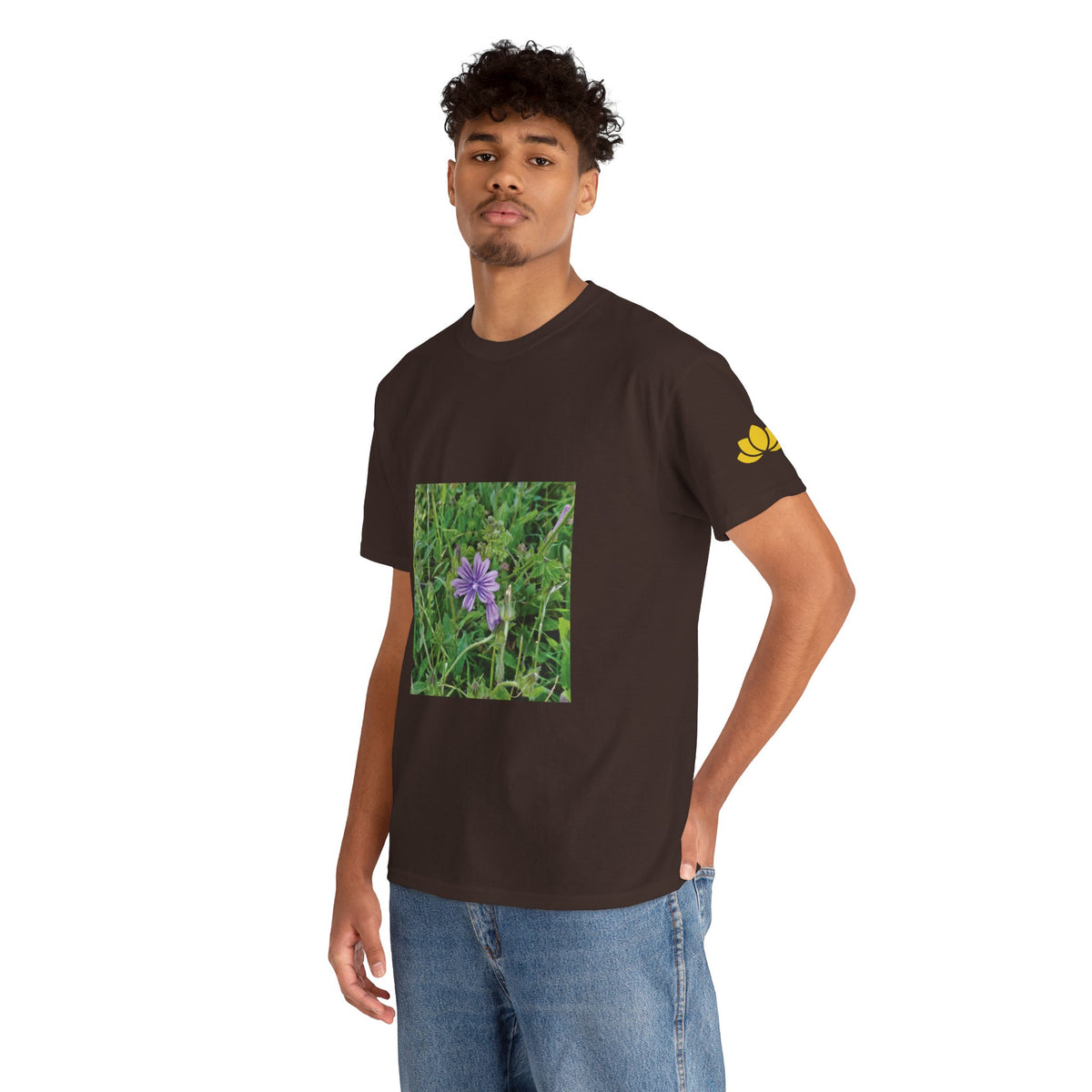 Unisex Heavy Cotton Tee - Flower of Malva Sylvestris