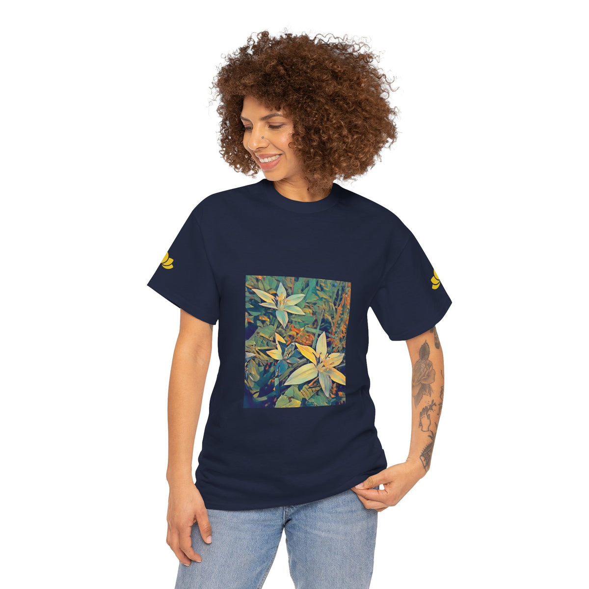 Unisex Heavy Cotton Tee - Poly Art - Flower of Ornithogalum (Variant 2)