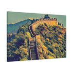 Stretched Matte Canvas - Poly Art - China's Great Wall (Variant 4)