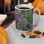 Ceramic White Cup 15oz - Flower of Oleander