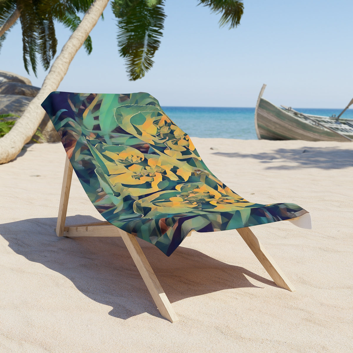 Beach Towel – Poly Art - Flower of Euphorbia Helioscopia (Variant 1)