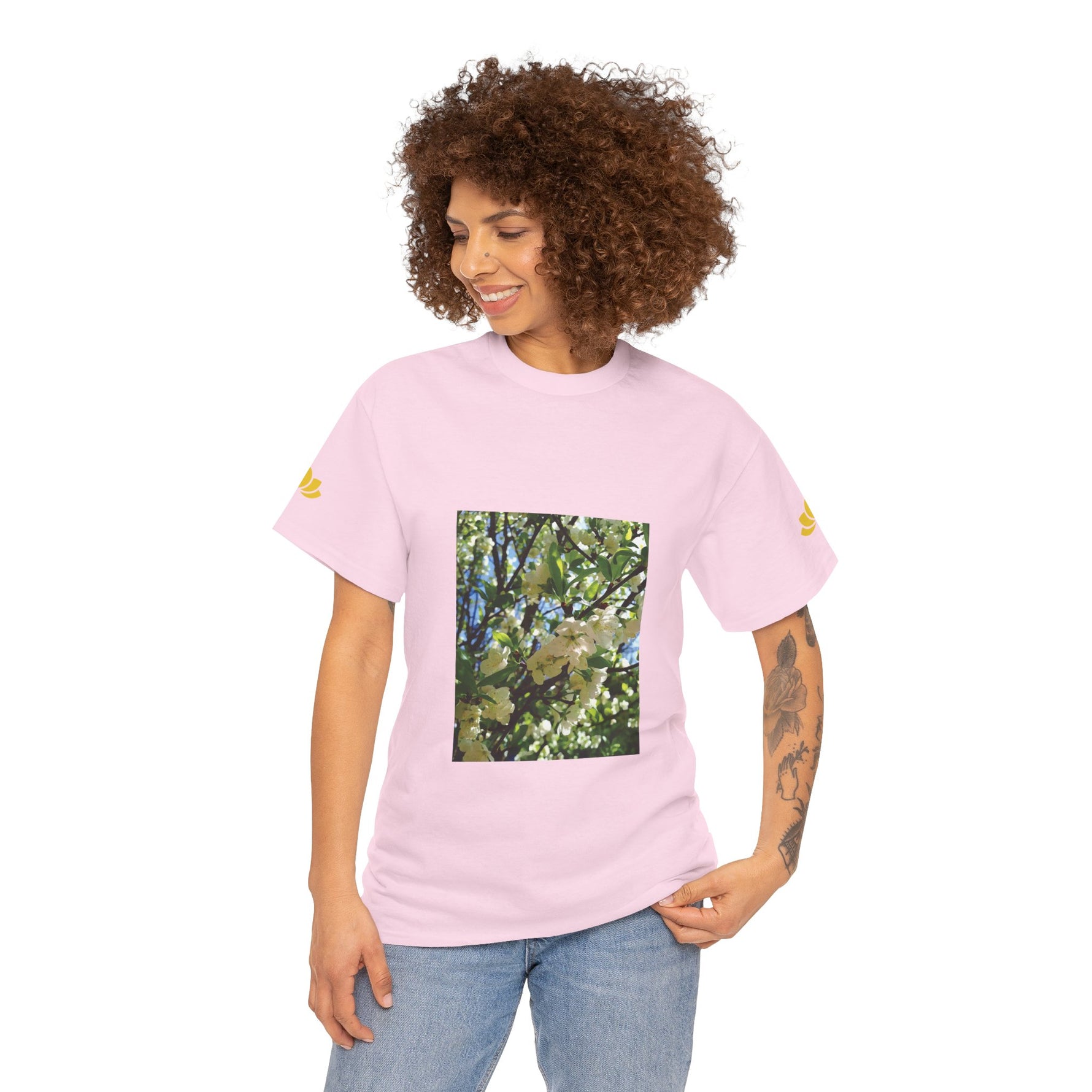 Unisex Heavy Cotton Tee - Apple's Tree Flower