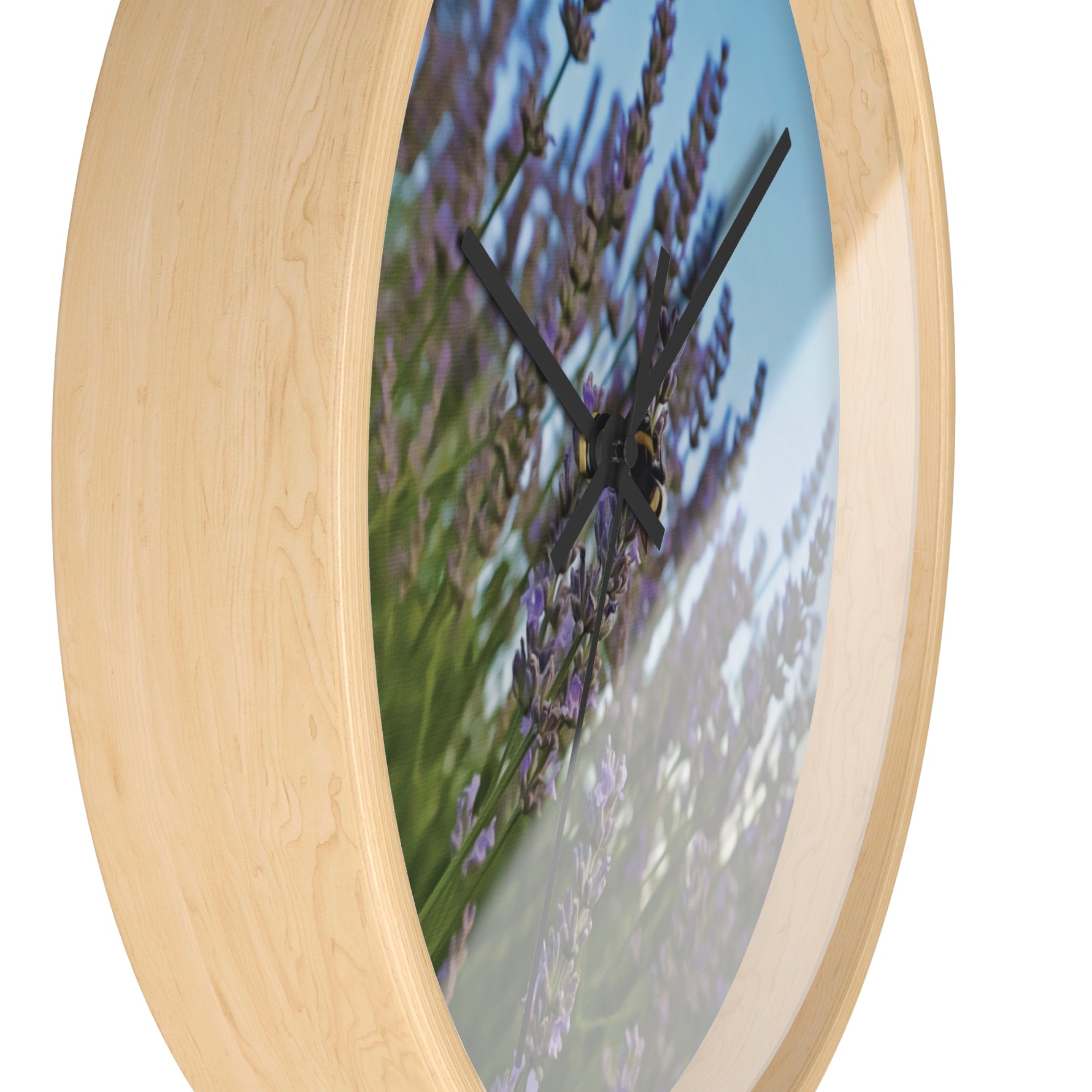 Wall Clock - Flower of Lavender with Bombus Insect (Variant 1)