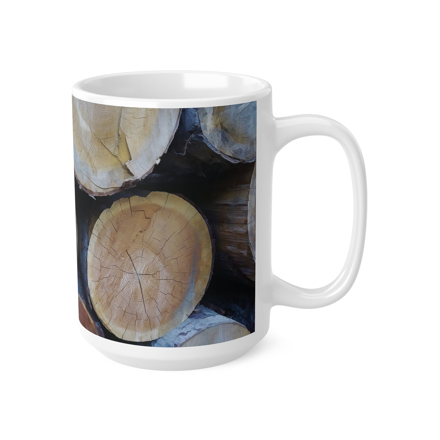 Ceramic White Cup 15oz - Wooden Trunks (Variant 2)