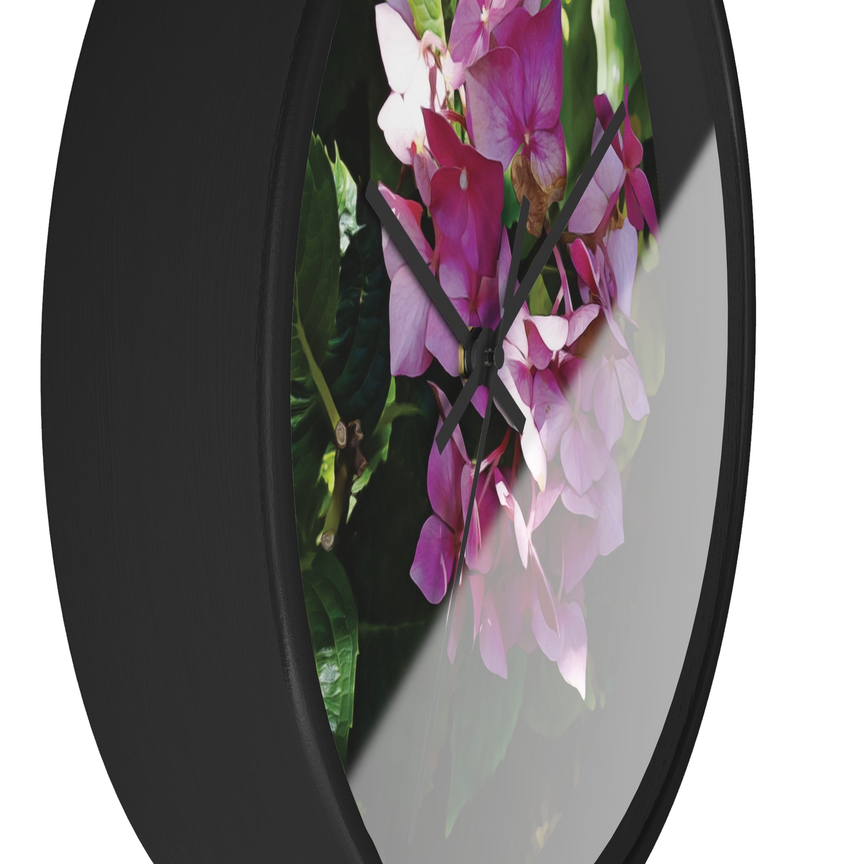 Wall Clock - Flower of Ortensia/Hydrangea Macrophylla