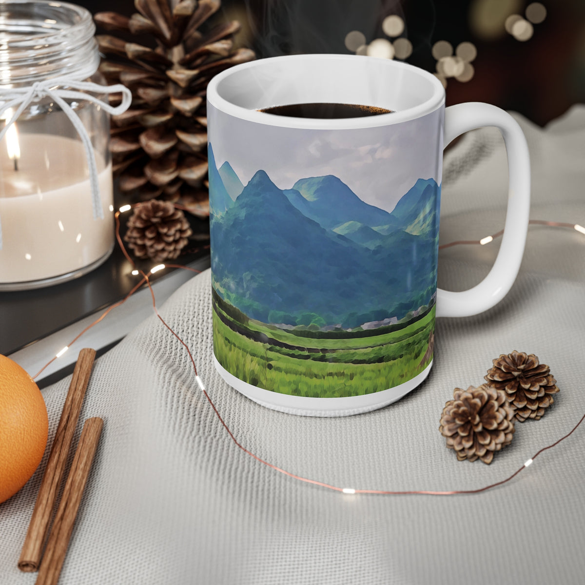 Ceramic White Cup 15oz - China's Guilin Hills