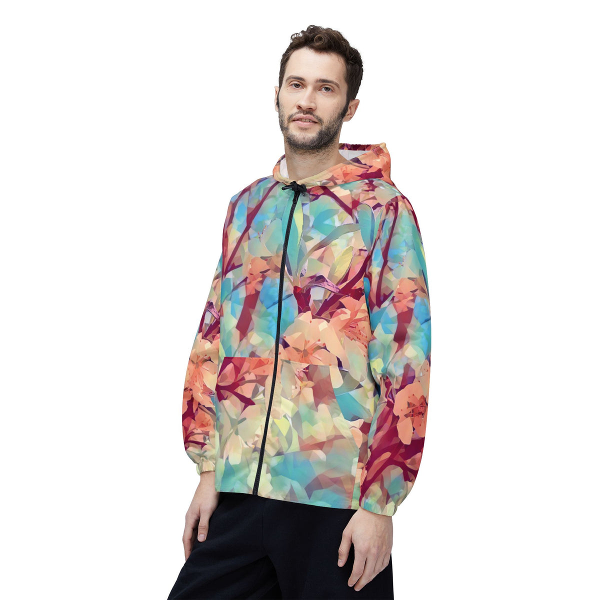 Windbreaker Jacket - Poly Art - Apple's Tree Flower (Variant 3)