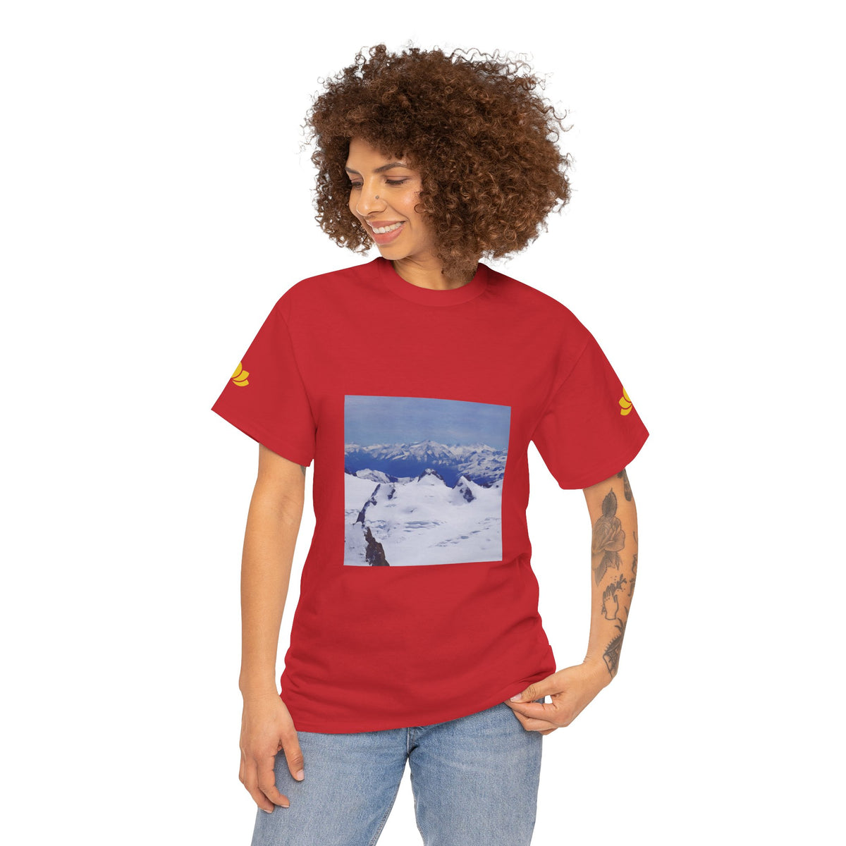 Unisex Heavy Cotton Tee - View from Mont Blanc