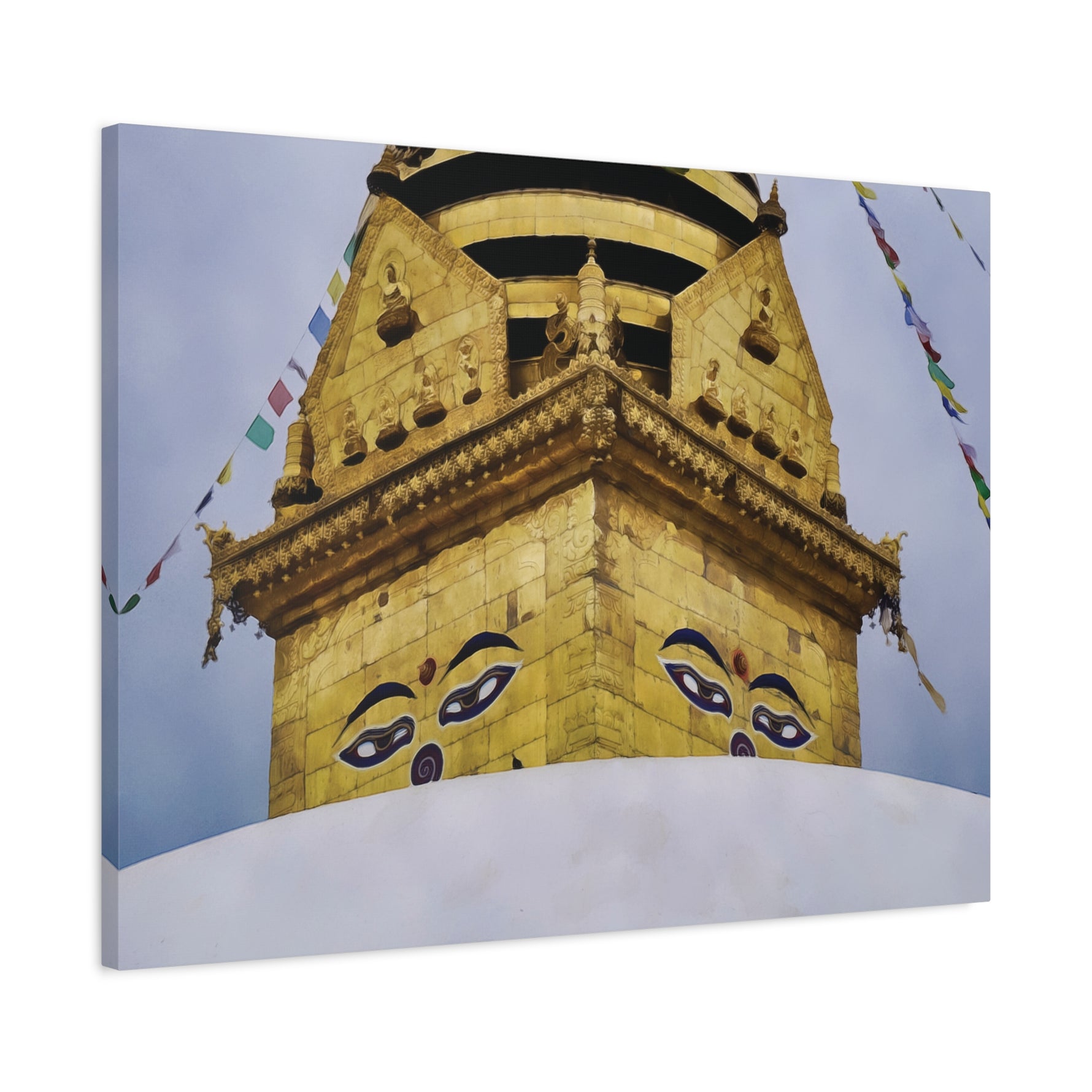 Stretched Matte Canvas - Nepal, Stupa with Buddha's Eyes (Variant 2)