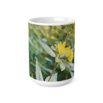 Ceramic White Cup 15oz - Flower of Lysimachia (Variant 1)
