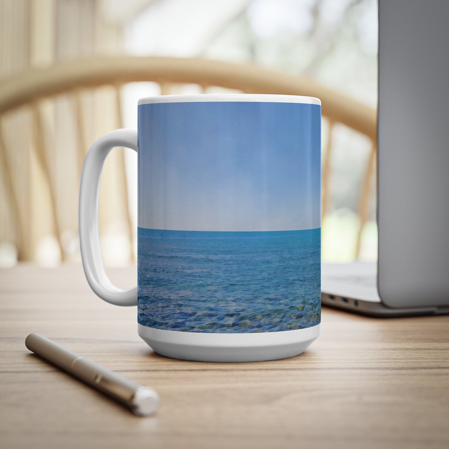Ceramic White Cup 15oz - Sea (Variant 02)