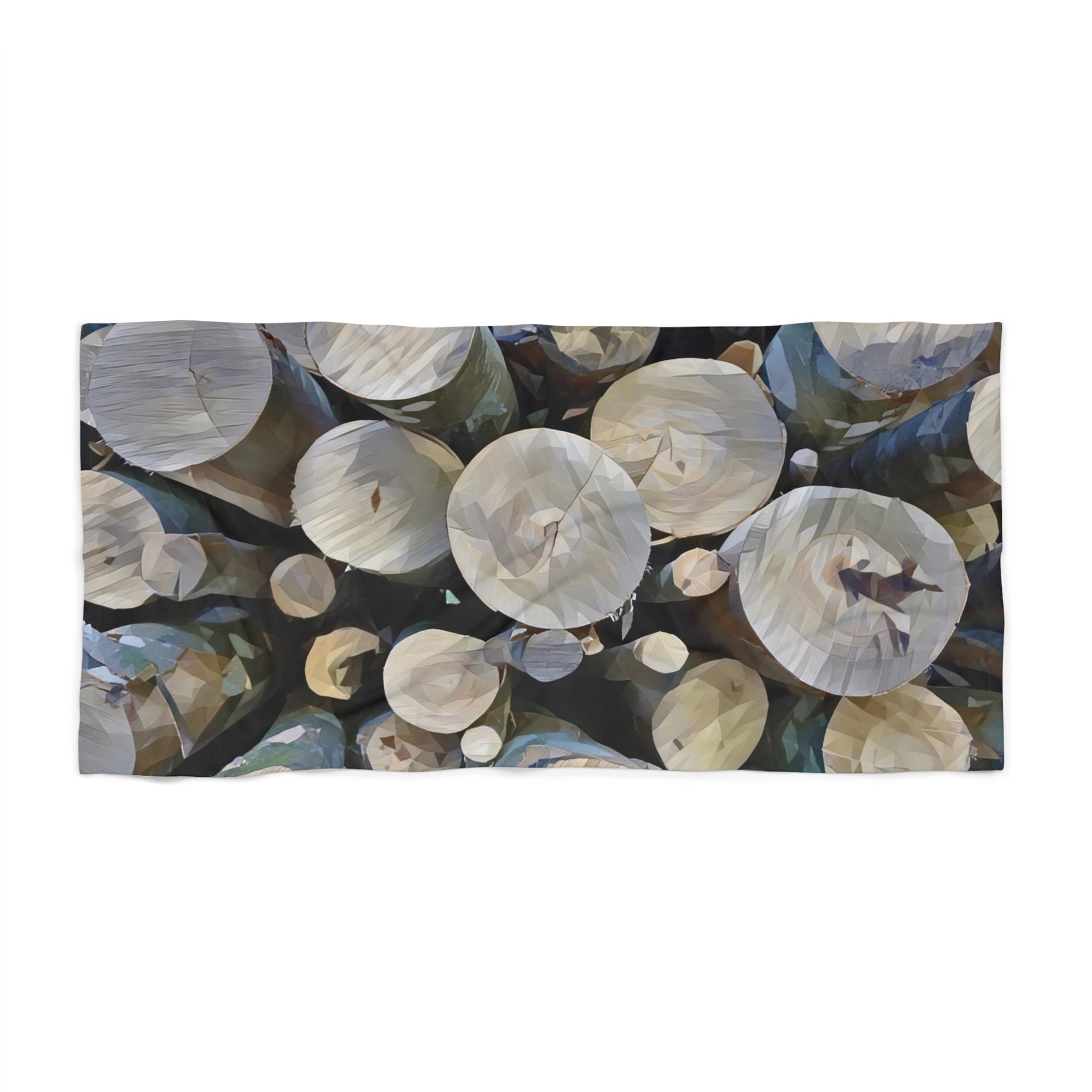 Beach Towel – Poly Art - Wooden Trunks (Variant 1)