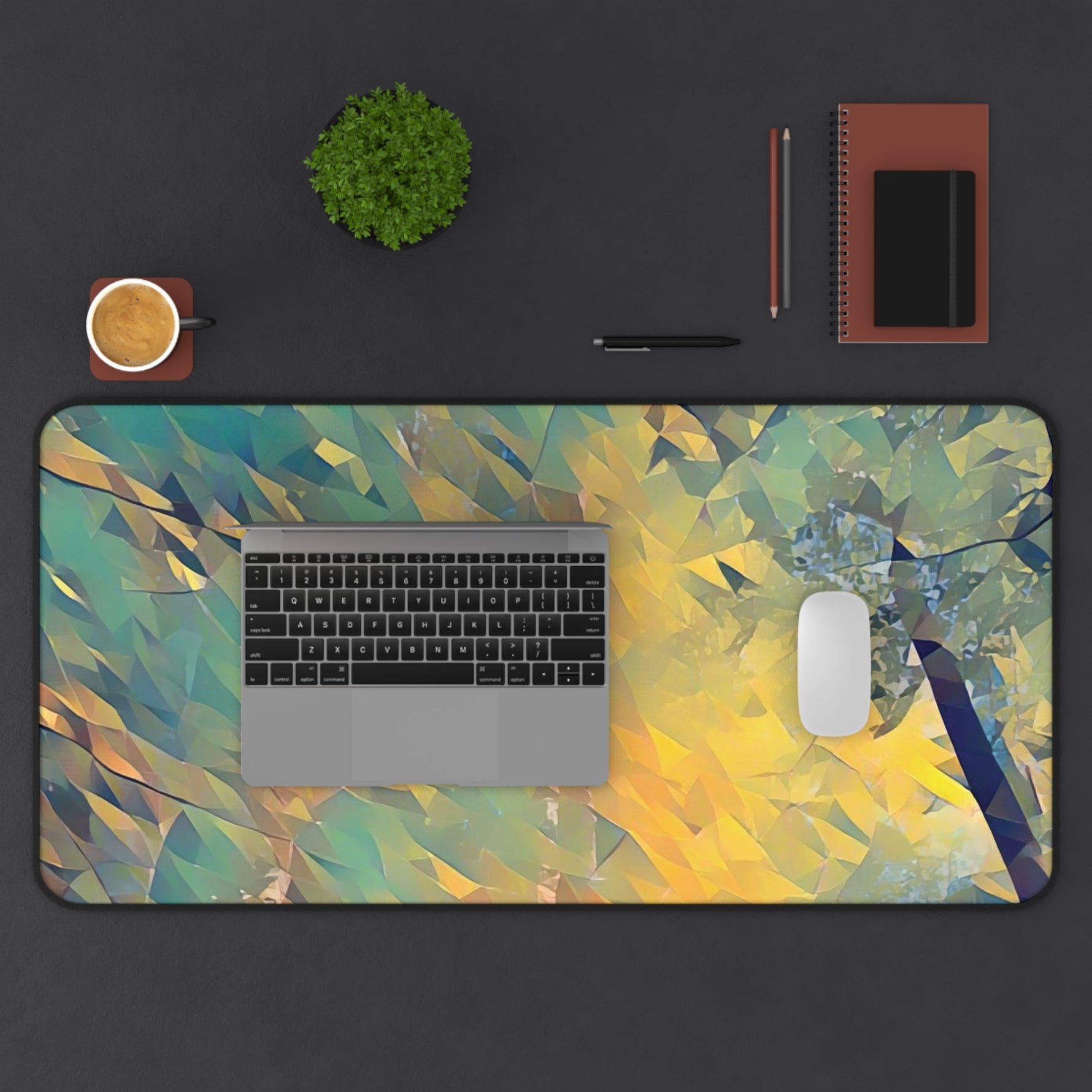 Desk Mat - Poly Art - Forest (Variant 02)