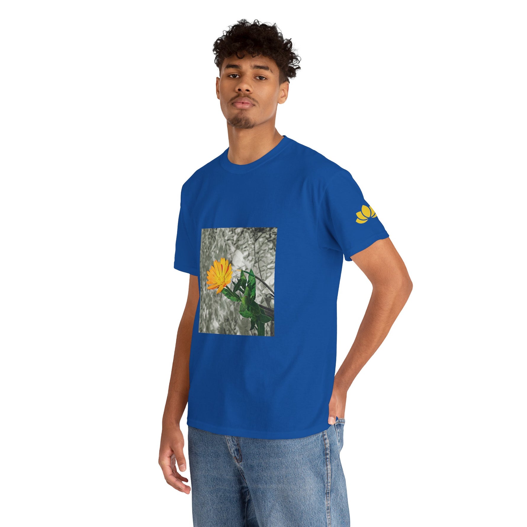 Unisex Heavy Cotton Tee - Poly Art - Flower of Calendula (Variant 1)