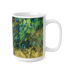 Ceramic White Cup 15oz - Poly Art - Tree Crown (Variant 2)