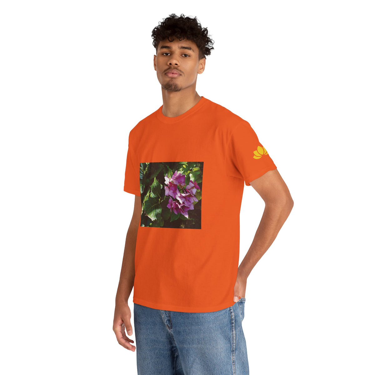 Unisex Heavy Cotton Tee - Flower of Ortensia/Hydrangea Macrophylla