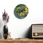 Acrylic Wall Clock - Poly Art - Flower, yellow (Variant 1)