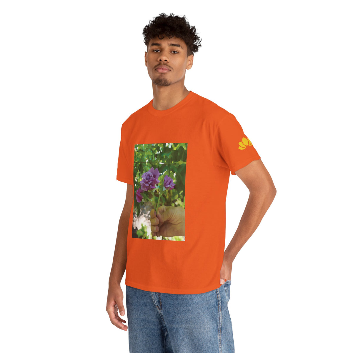 Unisex Heavy Cotton Tee - Flower of Rose, Small Bouquet