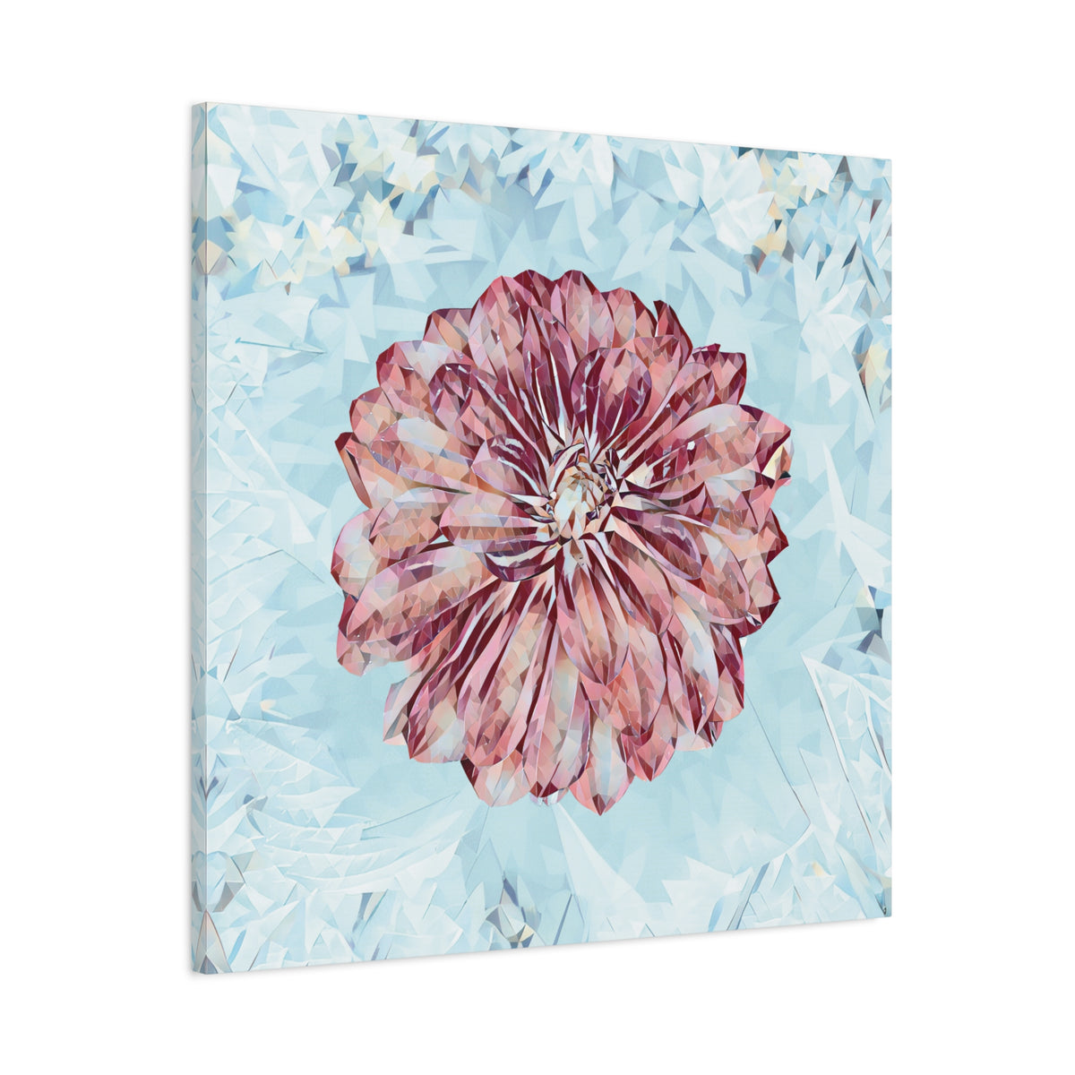 Stretched Matte Canvas - Poly Art - Flower of Dahlia (Variant 2)