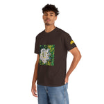 Unisex Heavy Cotton Tee - Poly Art - Flower, White