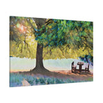 Stretched Matte Canvas - Poly Art - Tree in a lawn (Variant 2)