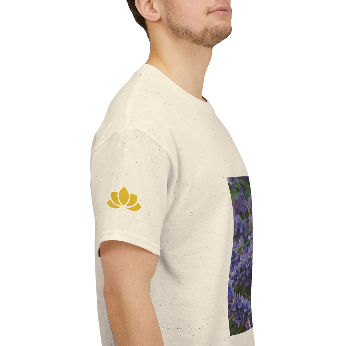 Unisex Heavy Cotton Tee - Flower of Lavender and Chamomile