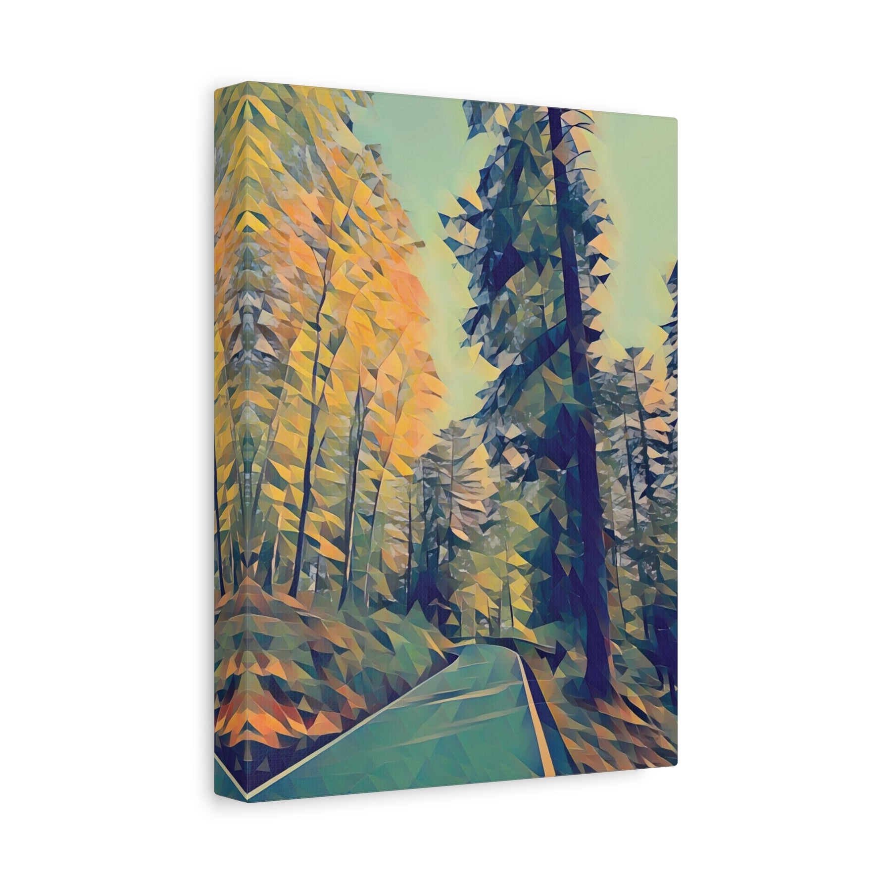 Stretched Matte Canvas - Poly Art - Forest (Variant 04)