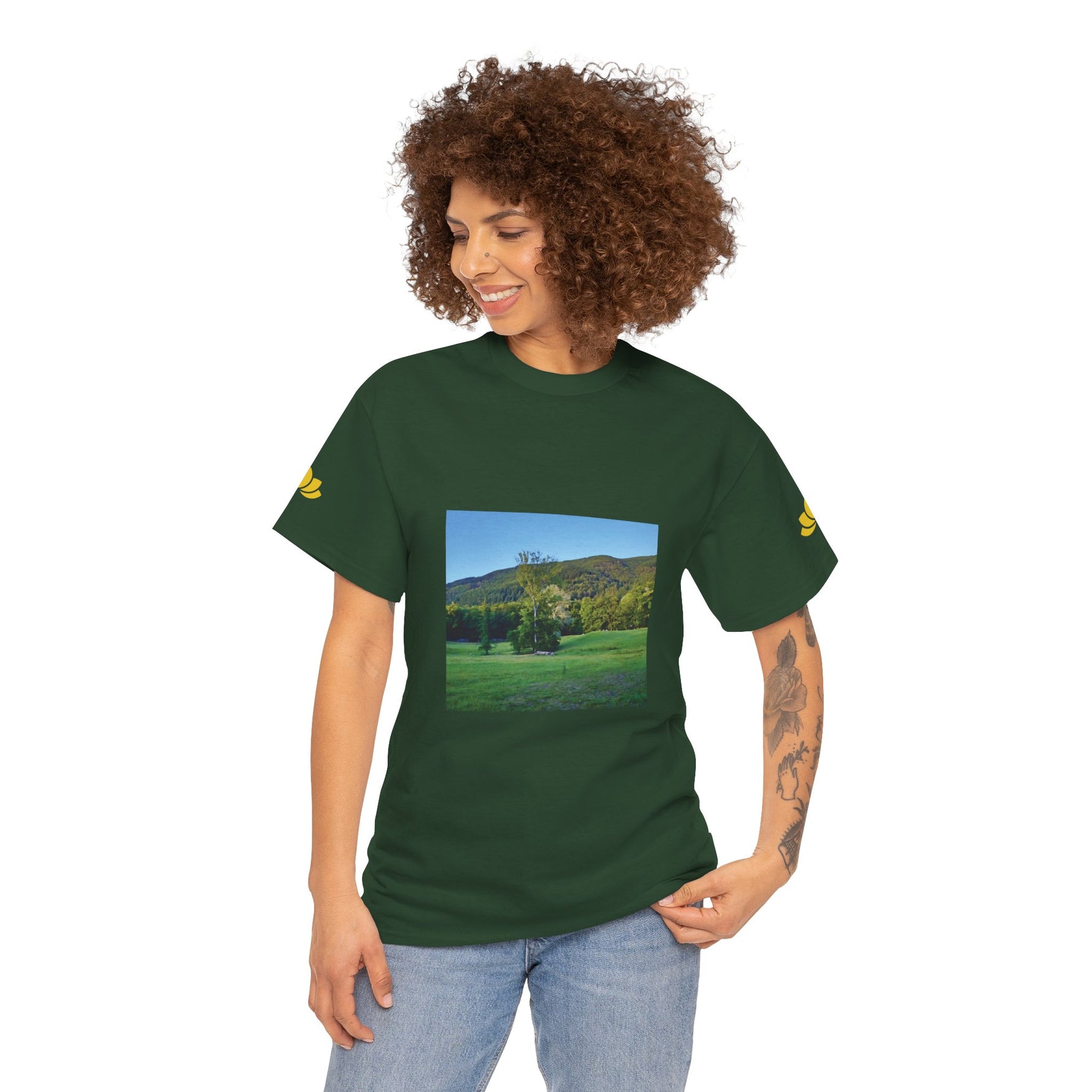 Unisex Heavy Cotton Tee - Tree in a Lawn