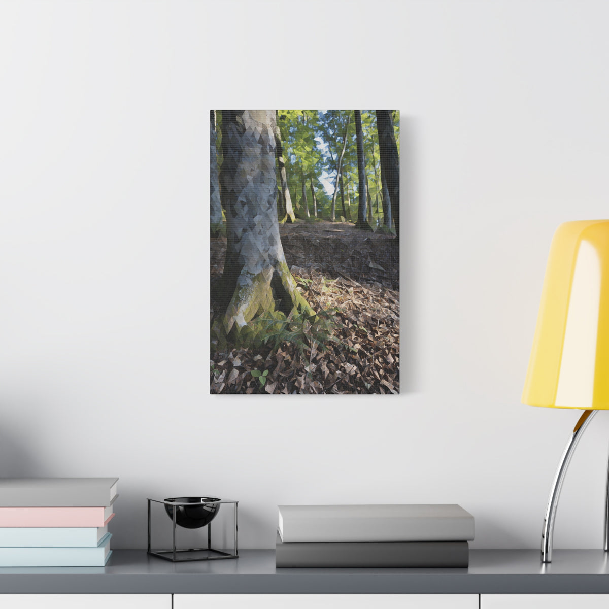 Stretched Matte Canvas - Poly Art - Forest (Variant 14)