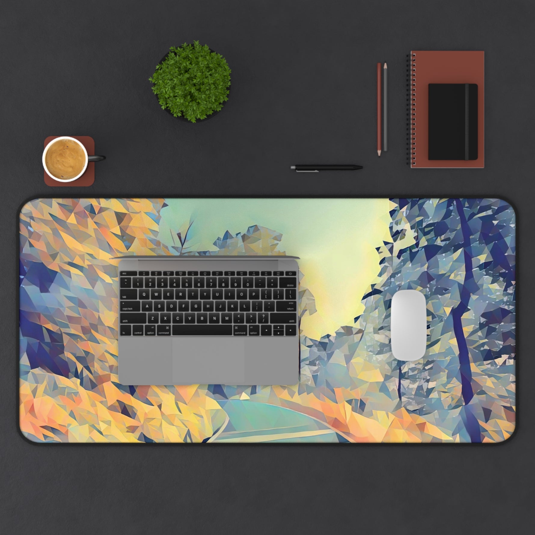 Desk Mat - Poly Art - Forest (Variant 05)