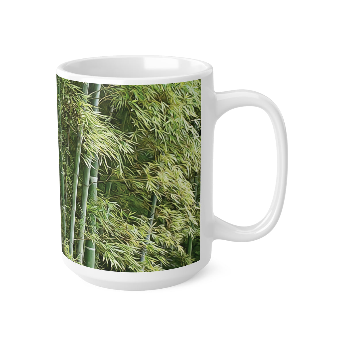 Ceramic White Cup 15oz - Bamboo (Variant 1)