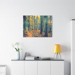 Stretched Matte Canvas - Poly Art - Forest, a Path (Variant 1)