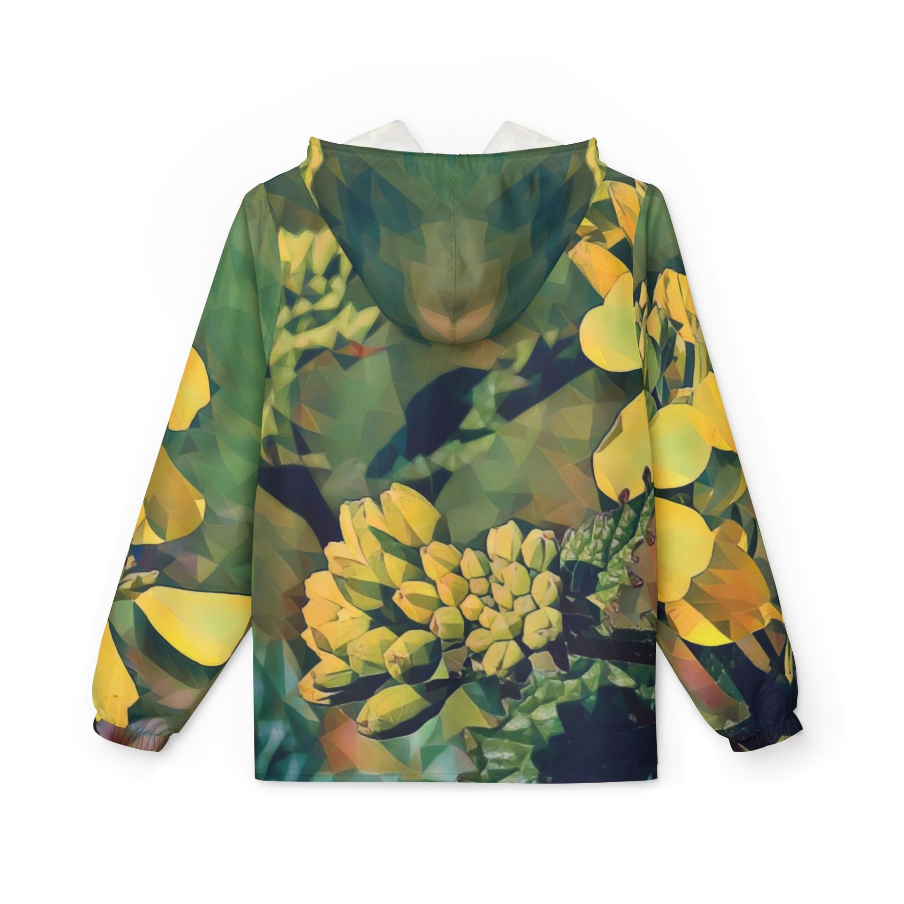 Windbreaker Jacket - Poly Art - Flower, Yellow Petals