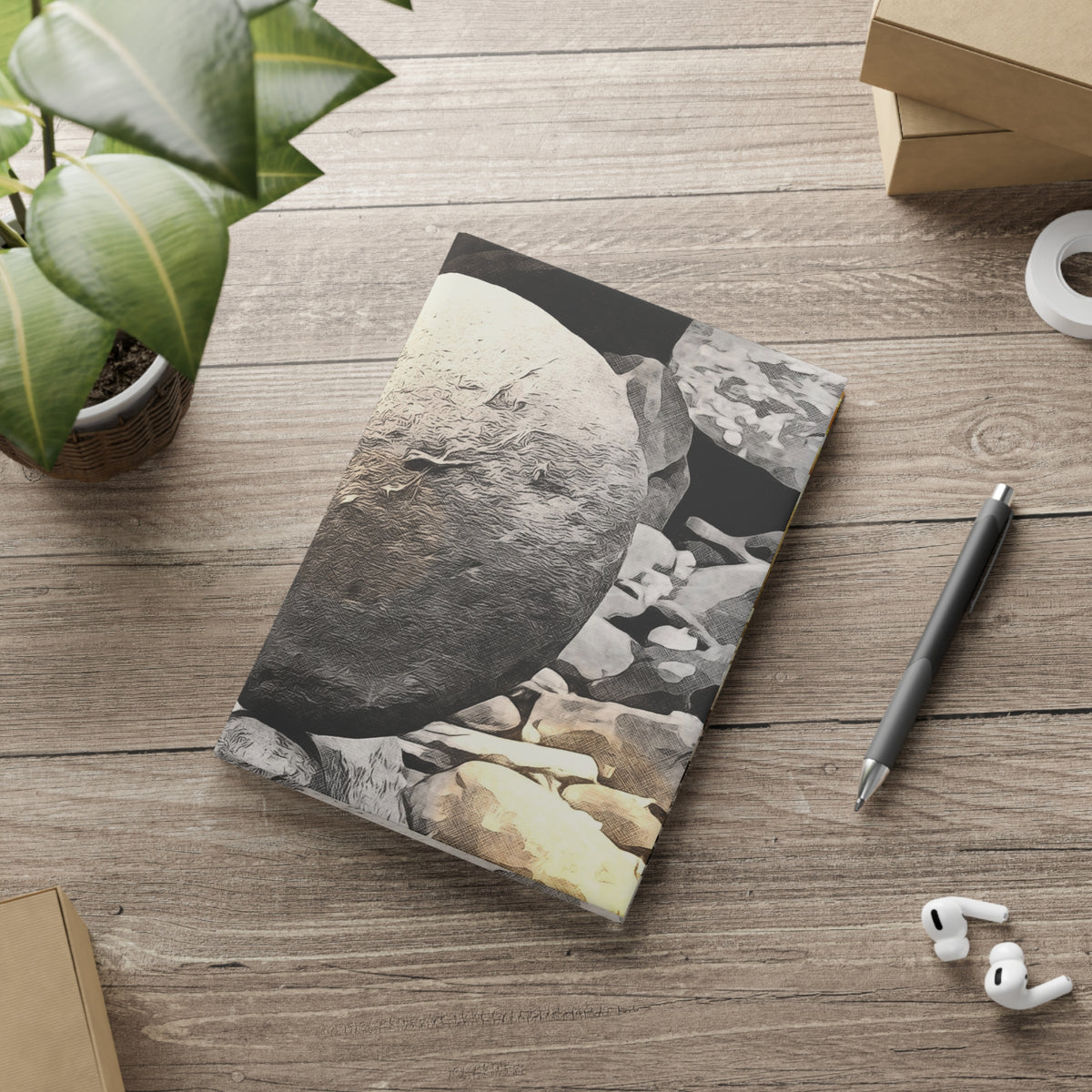 Hardcover Notebook with Puffy Covers - Stone Balance (Variant 1)