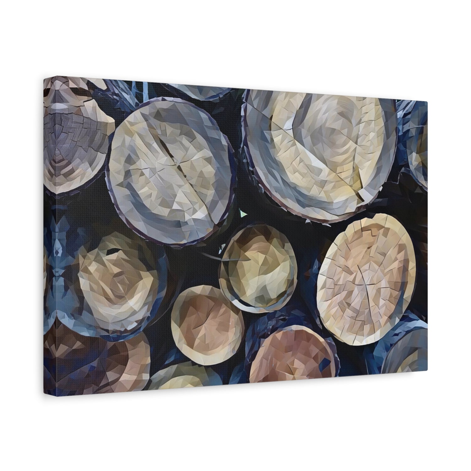 Stretched Matte Canvas - Poly Art - Wooden Trunks (Variant 1)
