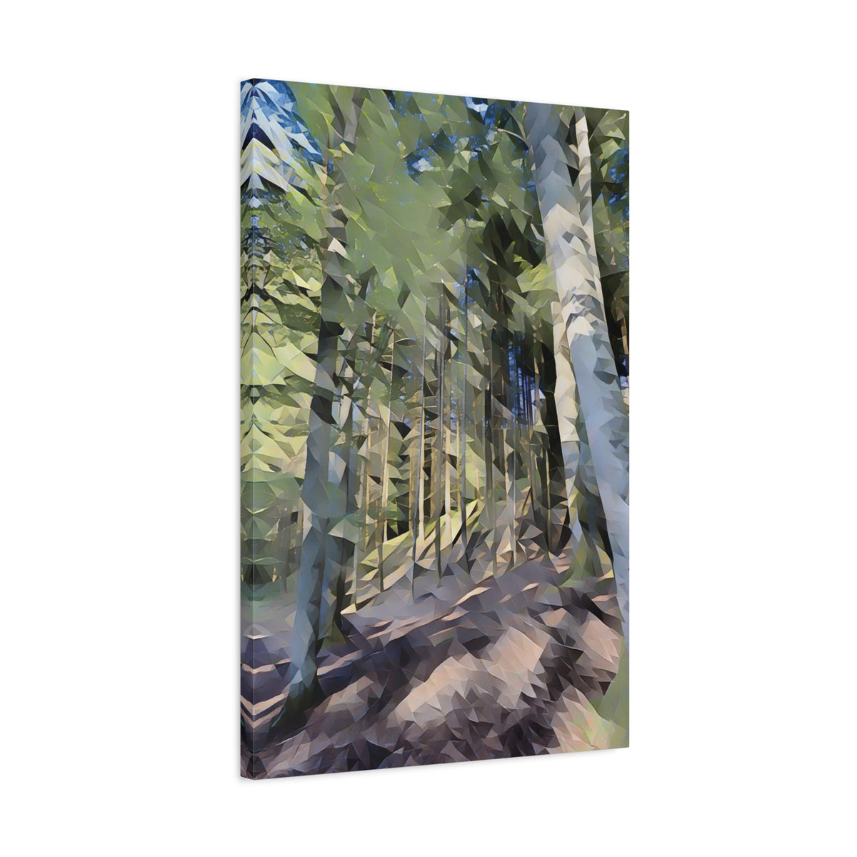 Stretched Matte Canvas - Poly Art - Forest (Variant 03)