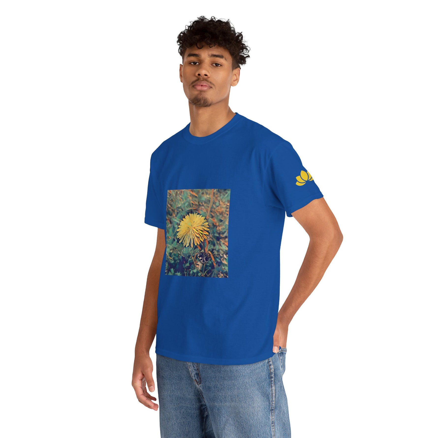 Unisex Heavy Cotton Tee - Poly Art - Flower of Dandelion (Variant 1)