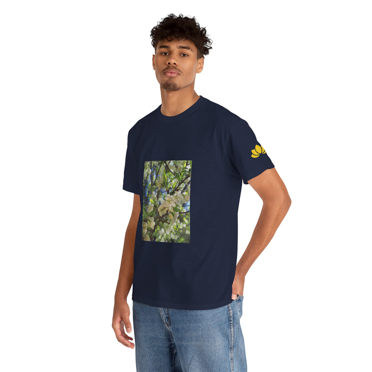Unisex Heavy Cotton Tee - Poly Art - Apple's Tree Flower (Variant 1)