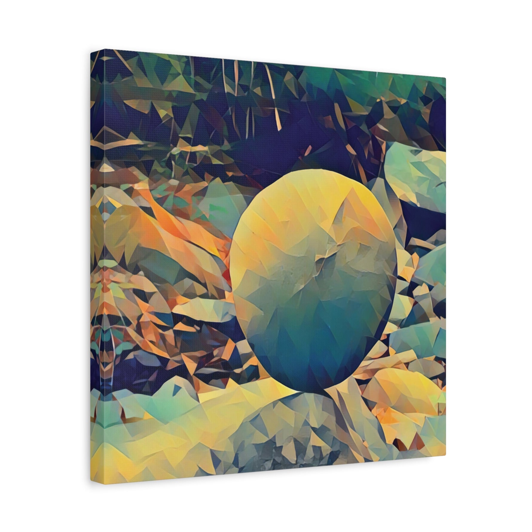 Stretched Matte Canvas - Poly Art - Stone Balance