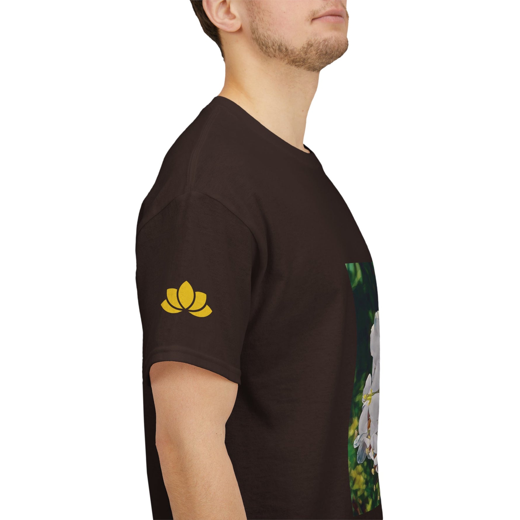 Unisex Heavy Cotton Tee - Poly Art - Flower, White