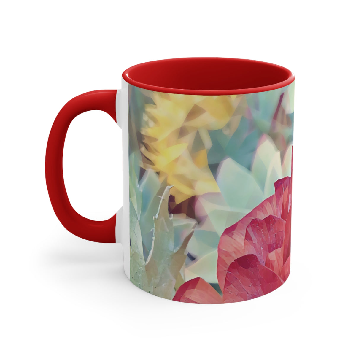 Mug 11oz - Poly Art - Flower of Dahlia in Red (Variant 1)