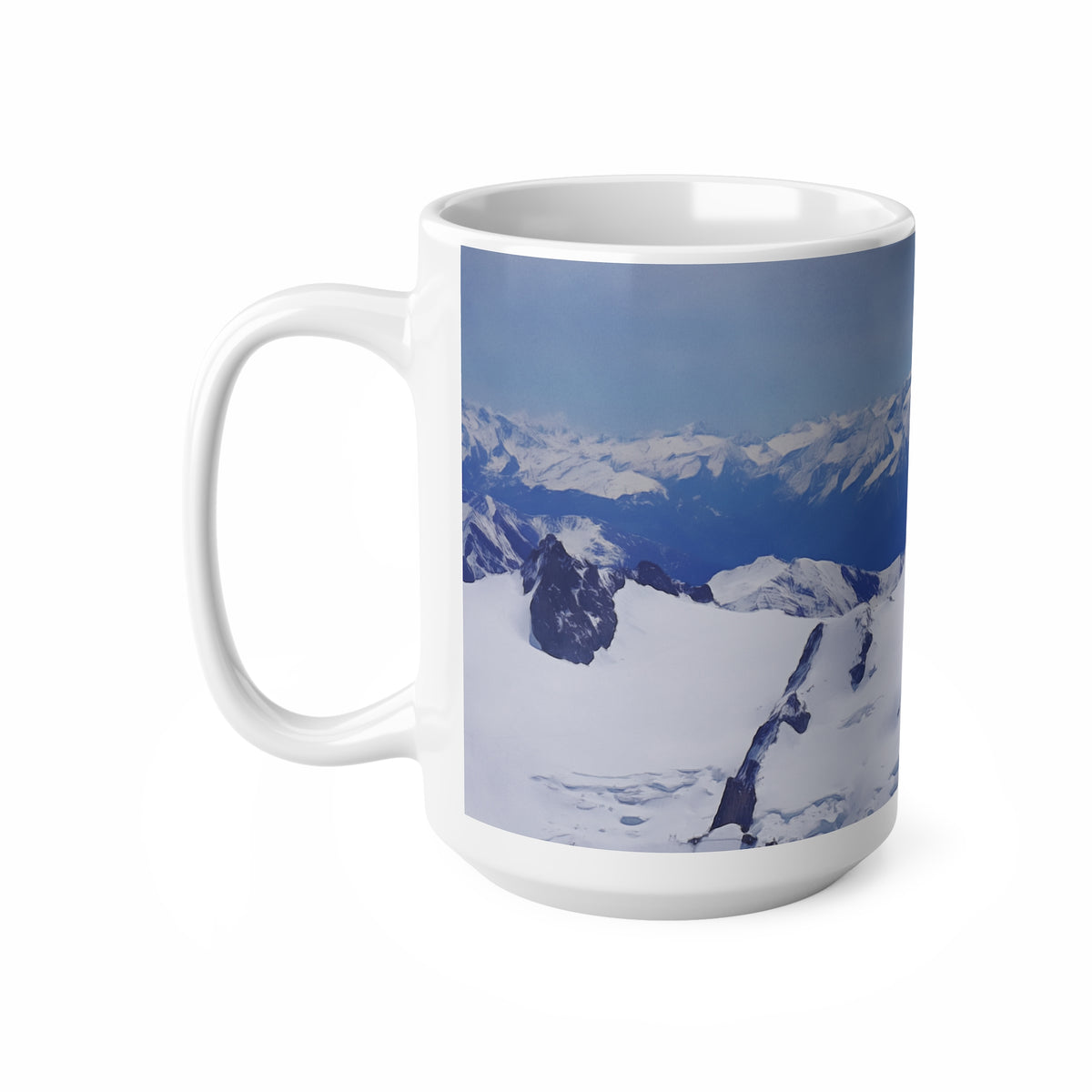 Ceramic White Cup 15oz - View from Mont Blanc (Variant 1)