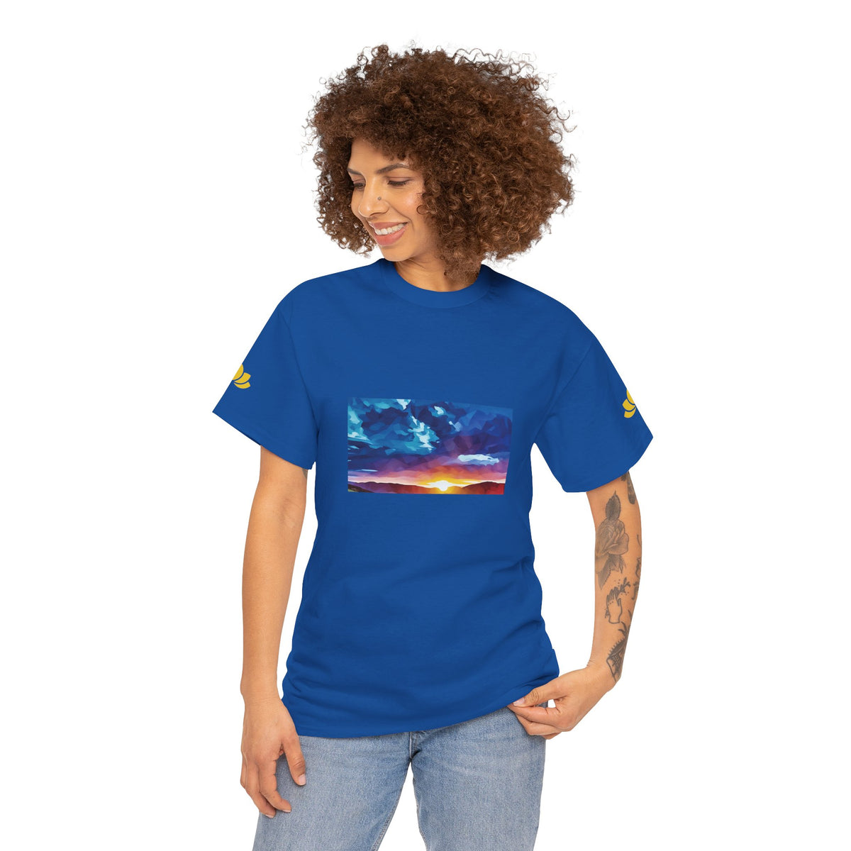 Unisex Heavy Cotton Tee - Poly Art - Sunset Sky (Variant 1)