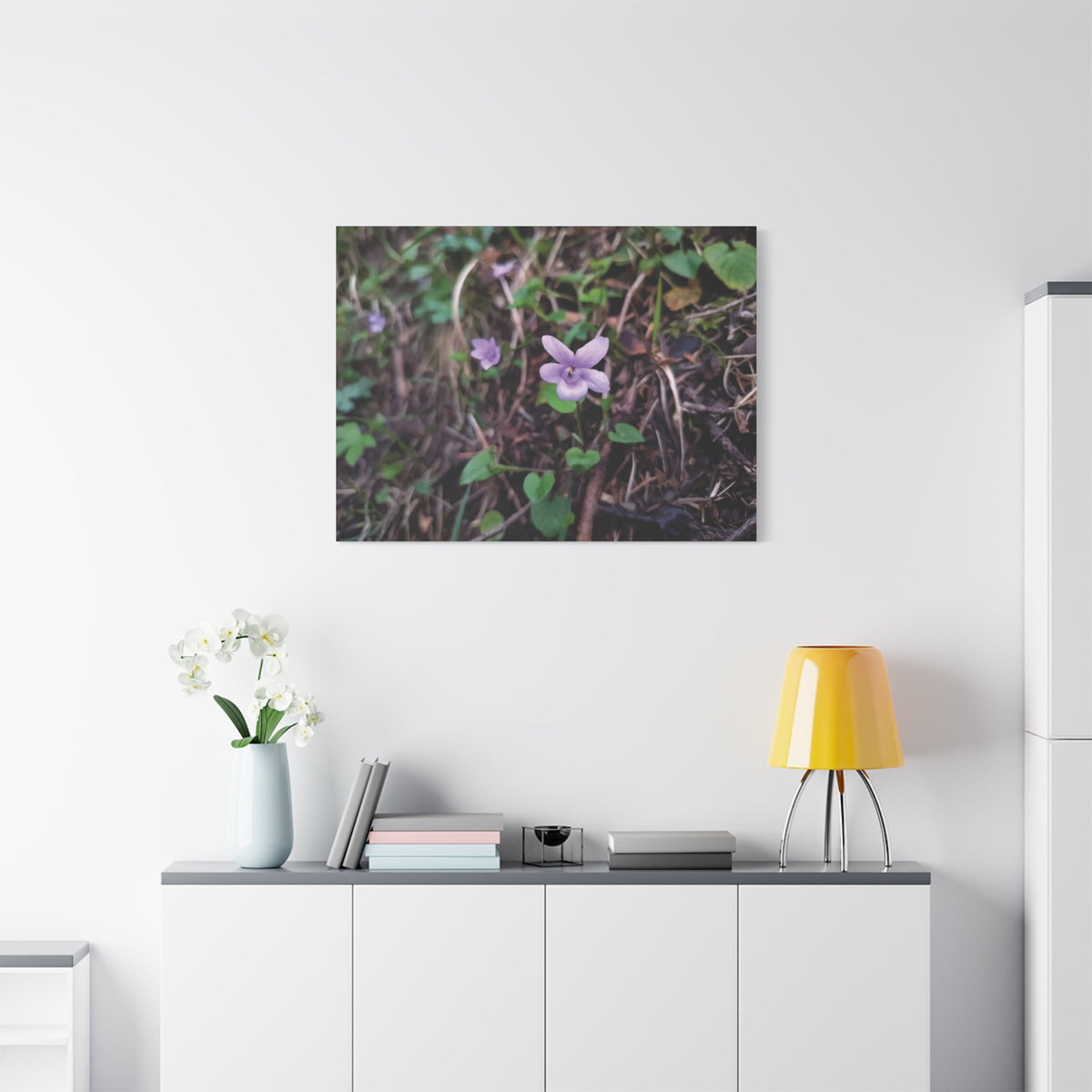Stretched Matte Canvas - Flower of Viola Silvestre