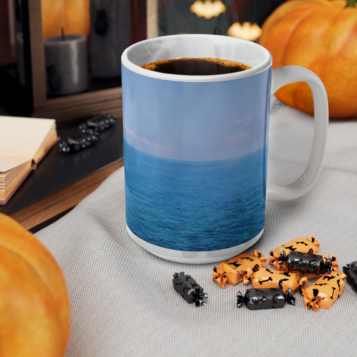 Ceramic White Cup 15oz - Sea (Variant 01)
