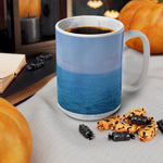 Ceramic White Cup 15oz - Sea (Variant 01)